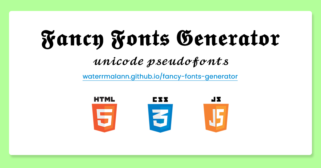 Fancy Fonts Generator